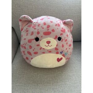 Lorie the Cheetah Pink W/Hearts 16"‎ Valentine Squad Squishmallow Plushie Pillow